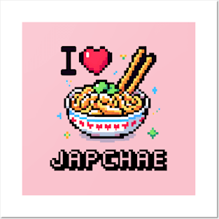 Kawaii Pixel Art I Love Japchae Posters and Art